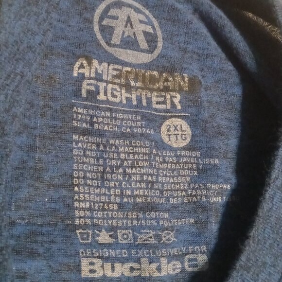 American Fighter Men's Short Sleeve T Shirt XXL Blue/White - Picture 5 of 8